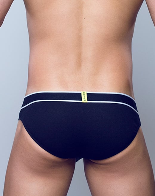 SUPAWEAR Ribbed Slashed Brief Black