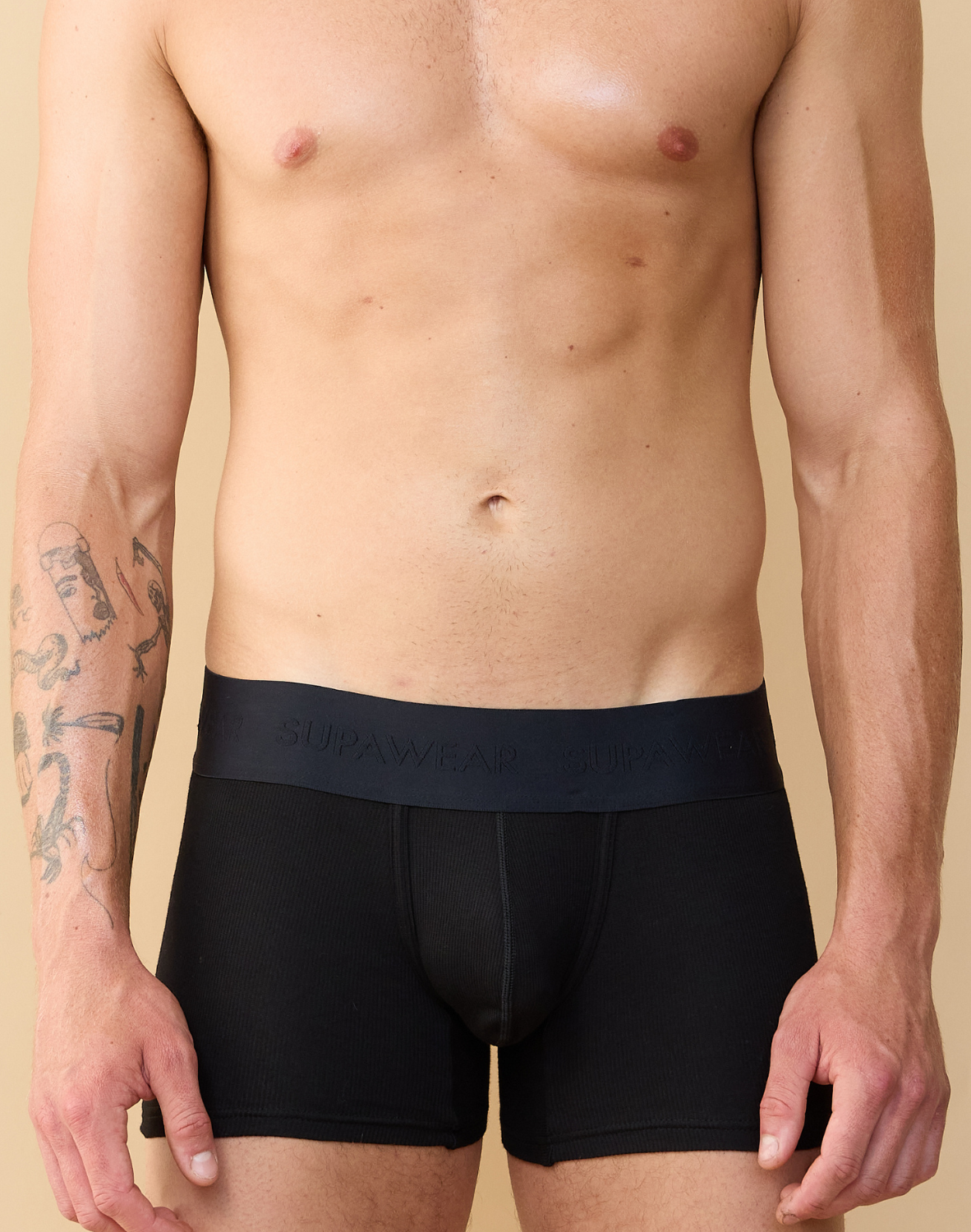 SUPAWEAR Ribbed Trunk Black