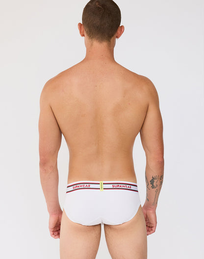 SUPAWEAR Ribbed Varsity Brief White