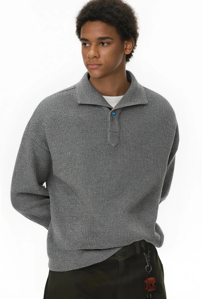 Vintage Italian Polo Shirt - Long Sleeve, Loose Fit, Classic Collared
