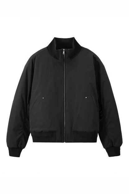 Unisex Stand Collar Cotton Flight Jacket for Casual Wear