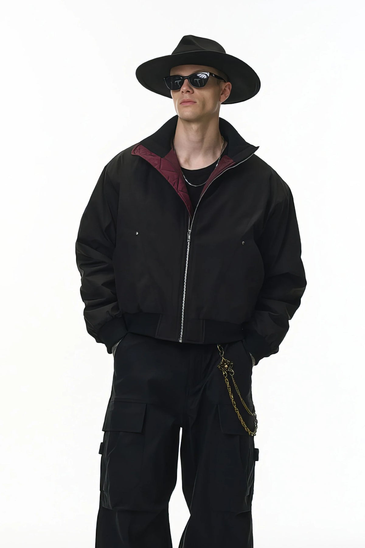 Unisex Stand Collar Cotton Flight Jacket for Casual Wear