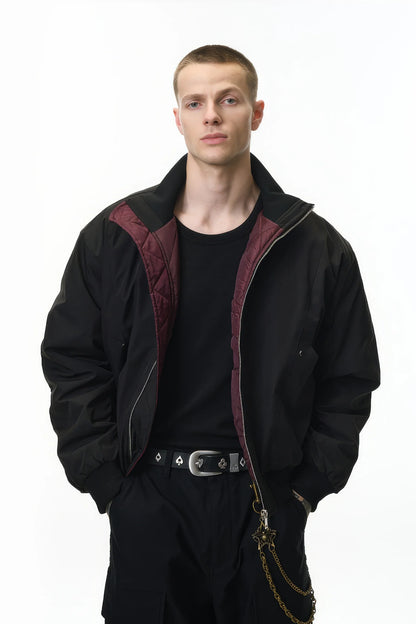 Unisex Stand Collar Cotton Flight Jacket for Casual Wear