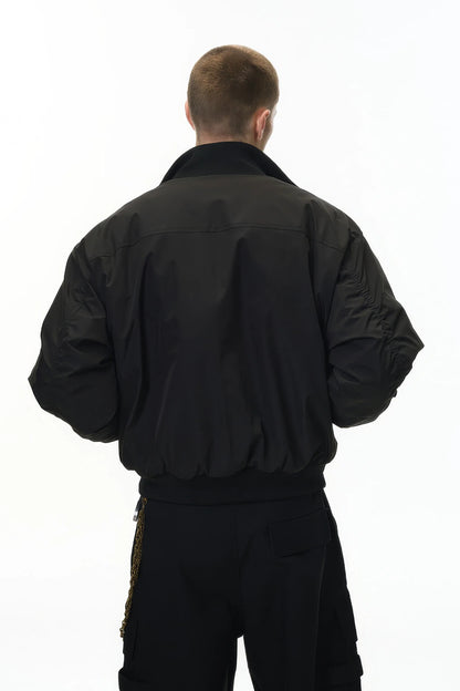 Unisex Stand Collar Cotton Flight Jacket for Casual Wear