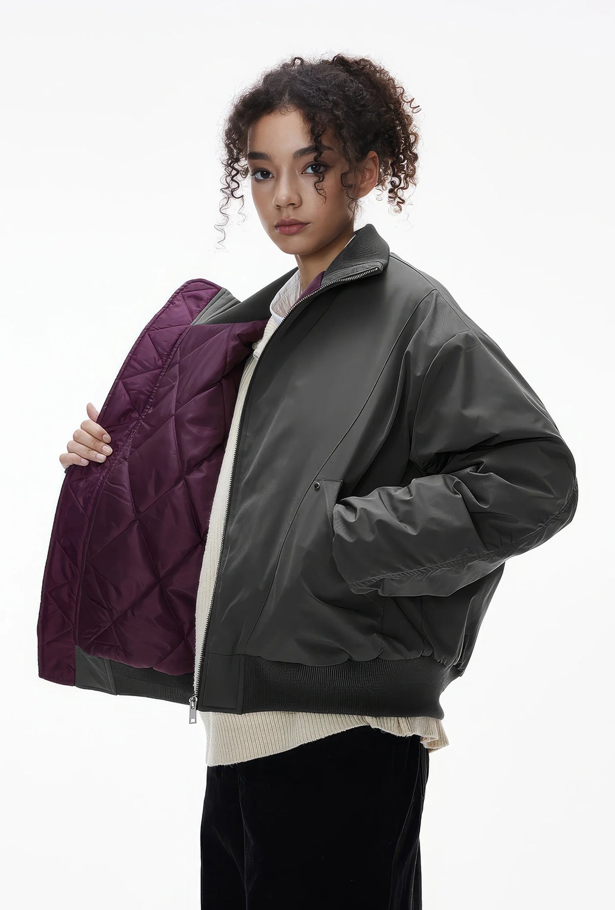 Unisex Stand Collar Cotton Flight Jacket for Casual Wear