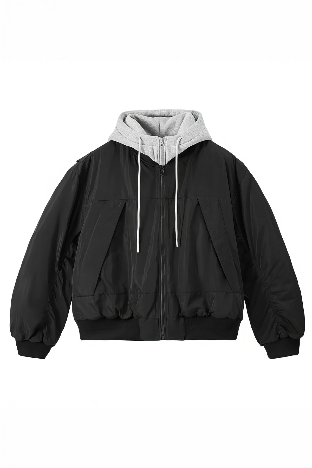 Unisex Detachable Layered Baseball Hoodie Jacket