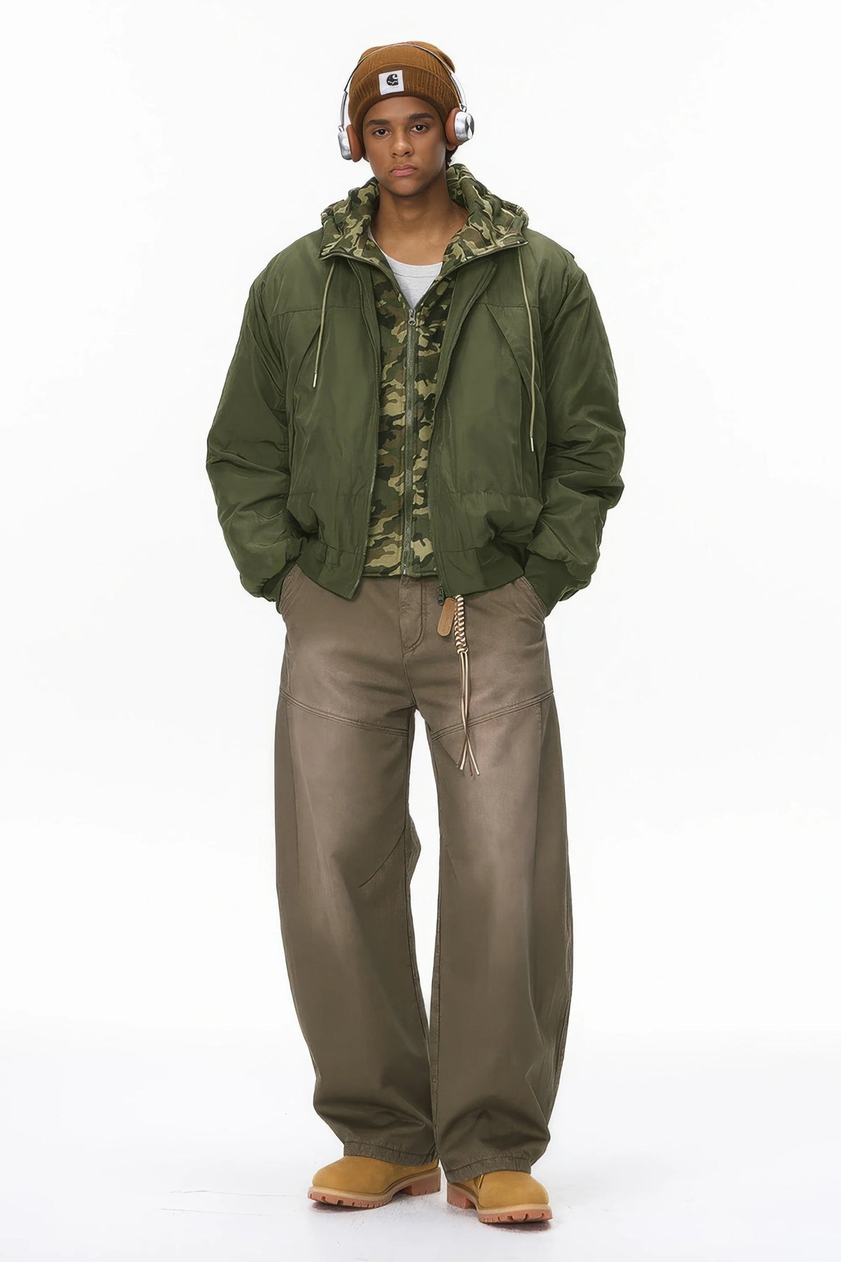 Unisex Detachable Layered Baseball Hoodie Jacket