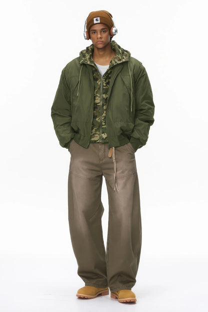 Unisex Detachable Layered Baseball Hoodie Jacket