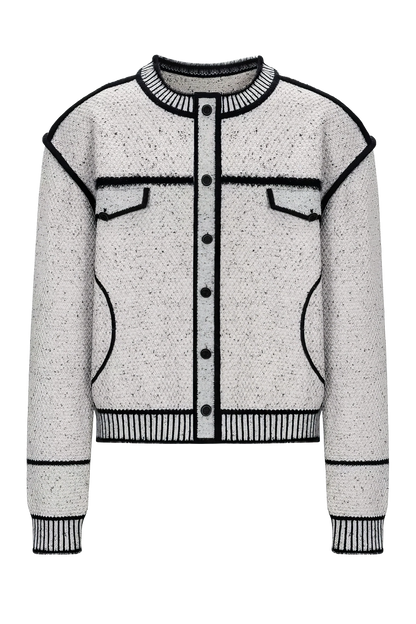 Knitted Sweater Jacket with Mark Pen Design