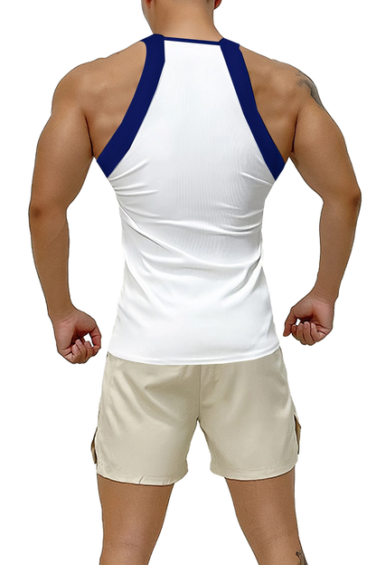 Men’s Ribbed Color Block Athletic Tank Top