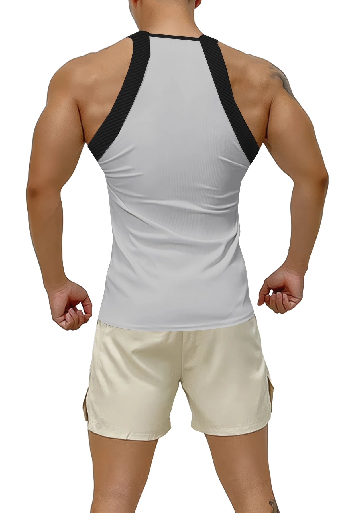 Men’s Ribbed Color Block Athletic Tank Top