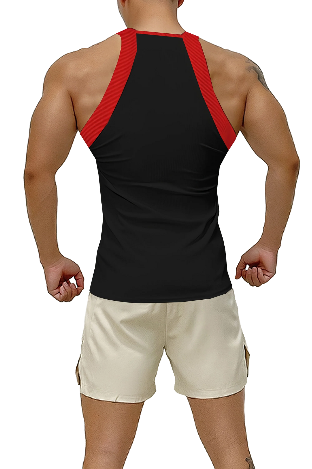 Men’s Ribbed Color Block Athletic Tank Top