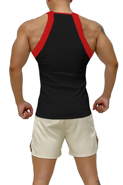 Men’s Ribbed Color Block Athletic Tank Top