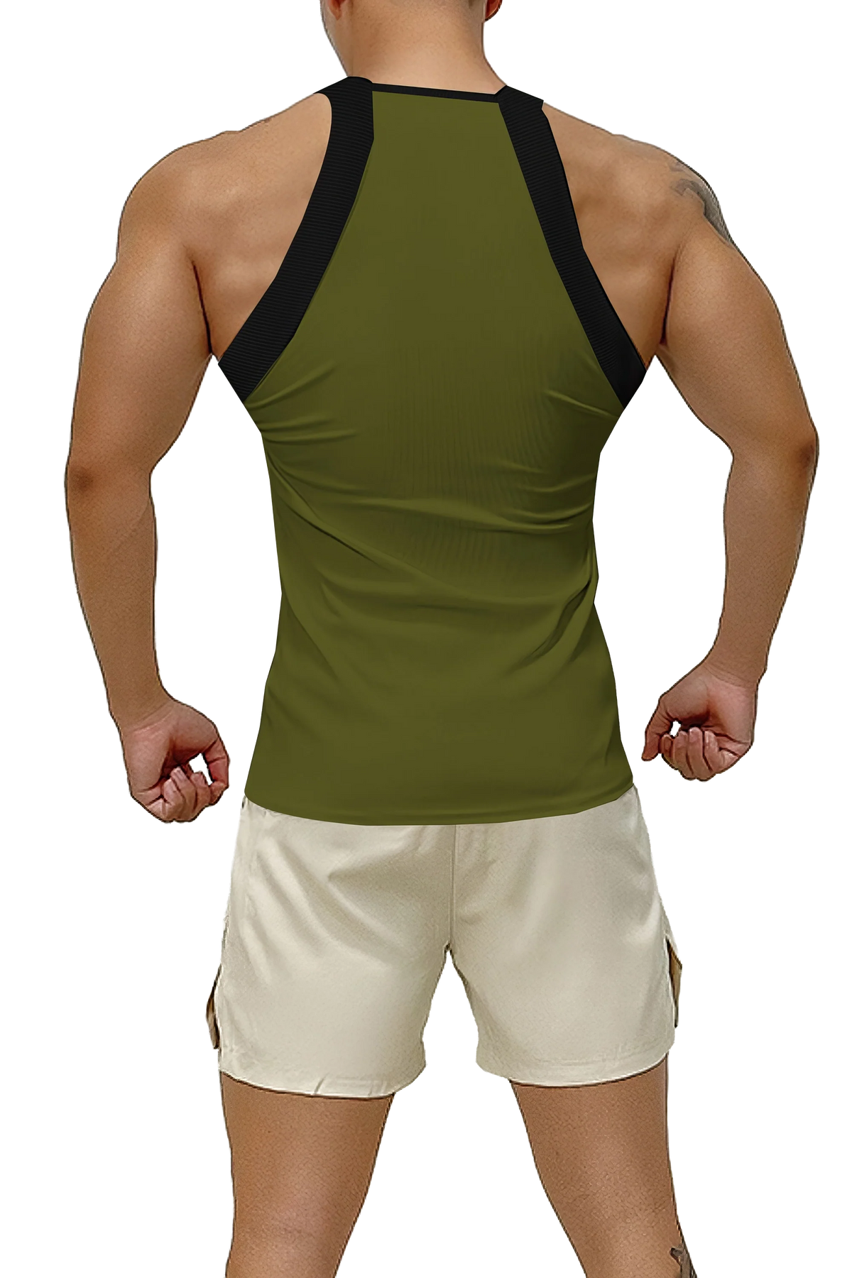 Men’s Ribbed Color Block Athletic Tank Top