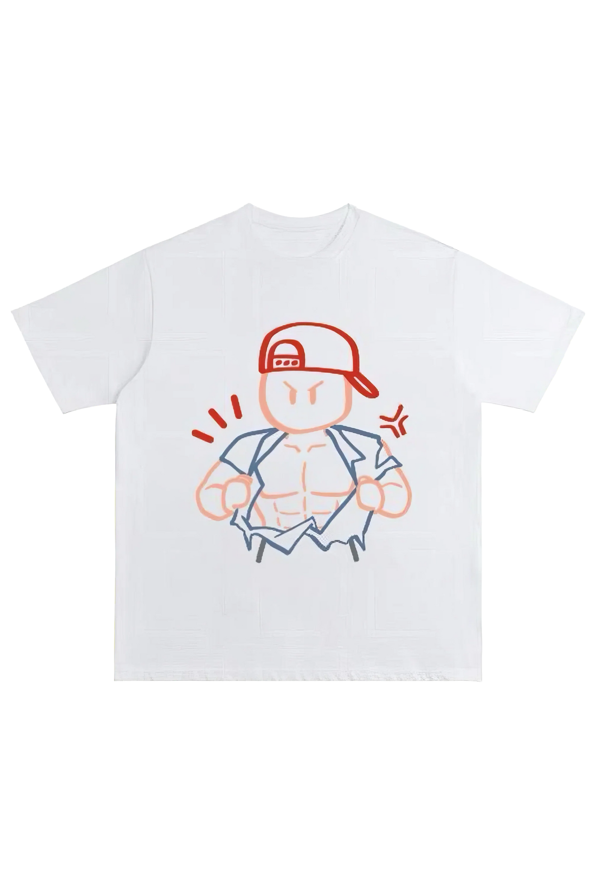Gym Cartoon Print Cotton Crew Neck T-Shirt