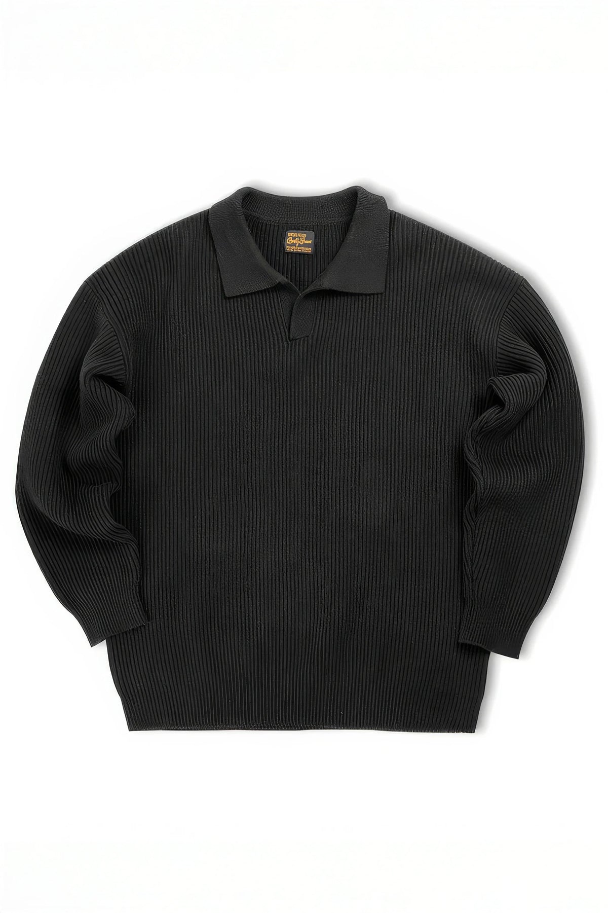 Vintage Ribbed Knit Polo Shirt