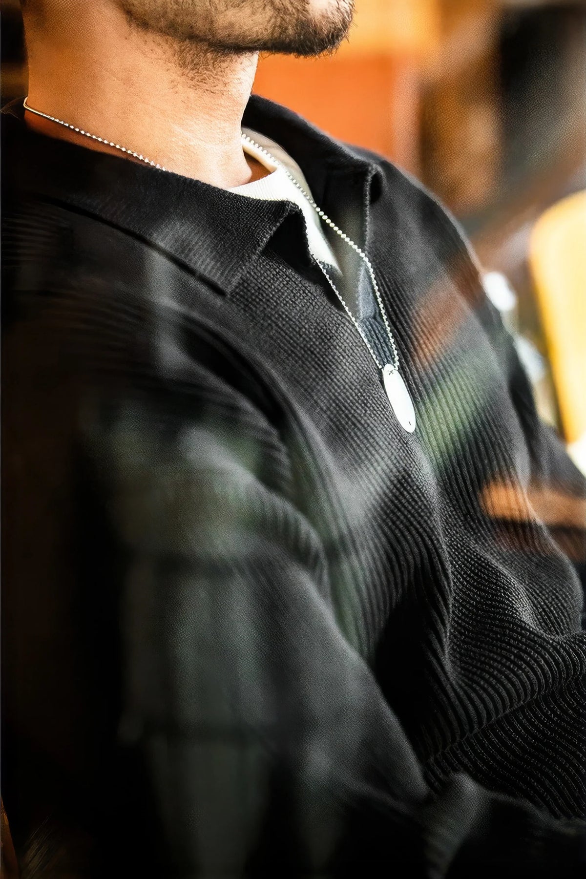 Vintage Ribbed Knit Polo Shirt