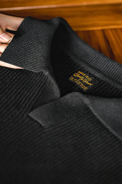 Vintage Ribbed Knit Polo Shirt