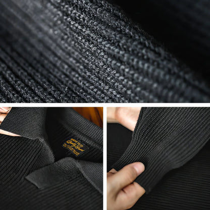 Vintage Ribbed Knit Polo Shirt