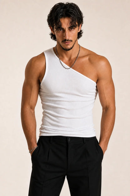 Men’s Asymmetric One-Shoulder Tank Top