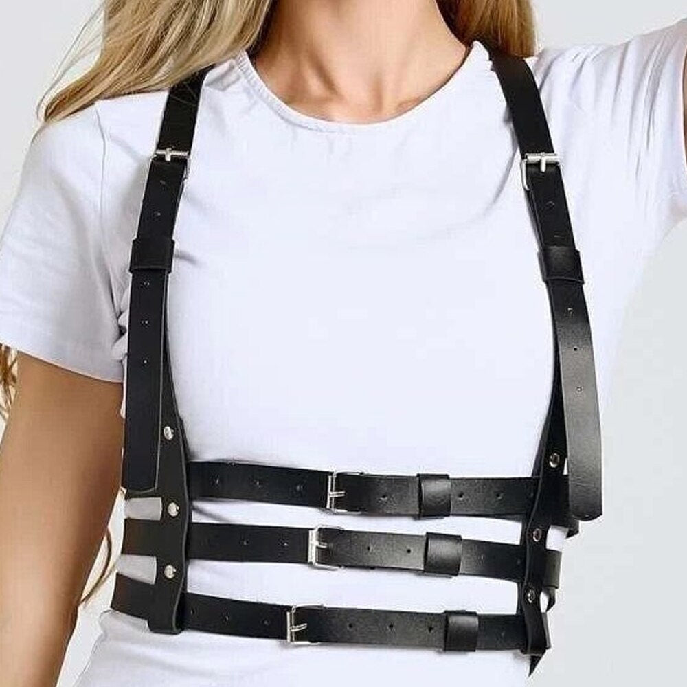 Women's Gothic PU Leather Harness