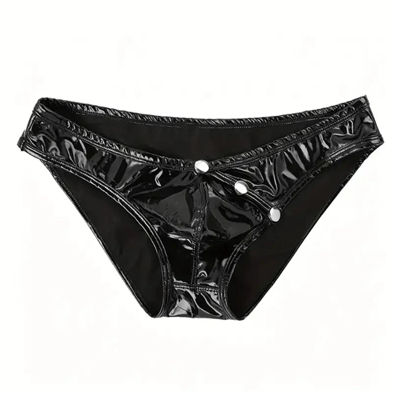 Men's Sexy Patent Leather Briefs