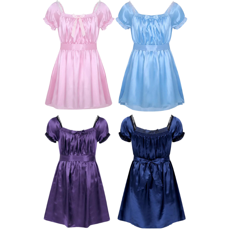 Satin Frilly Pajamas Dress