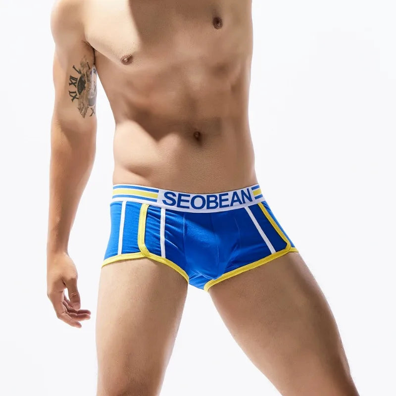 SEOBEAN Racing Stripes Low Rise Boxer Briefs
