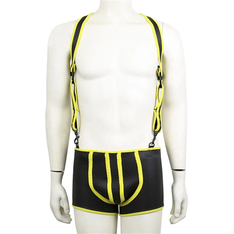 Neoprene Backless Fetishwear Suspenders