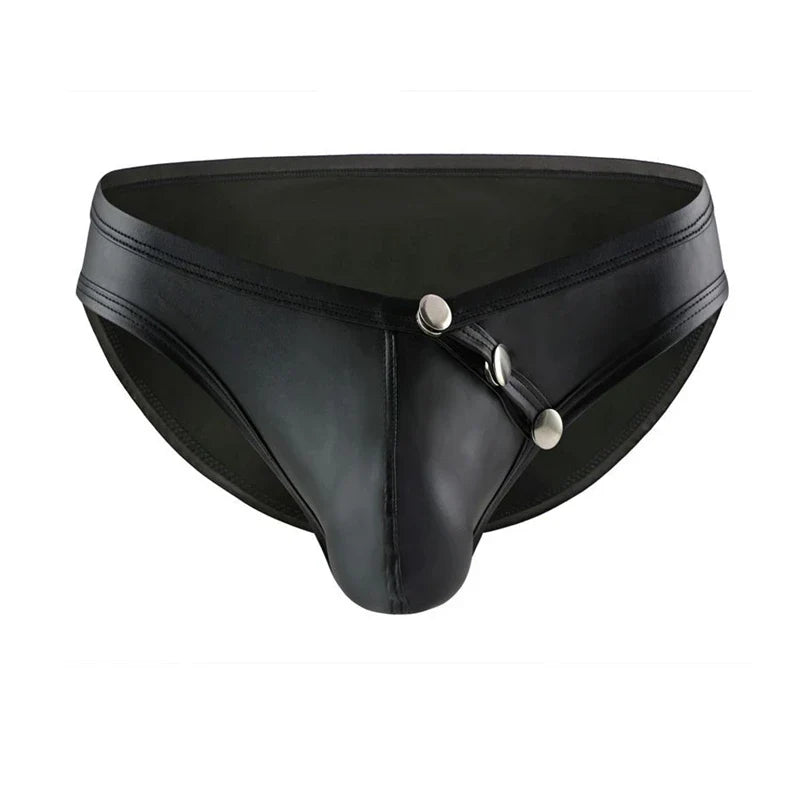 Men's Sexy Patent Leather Briefs