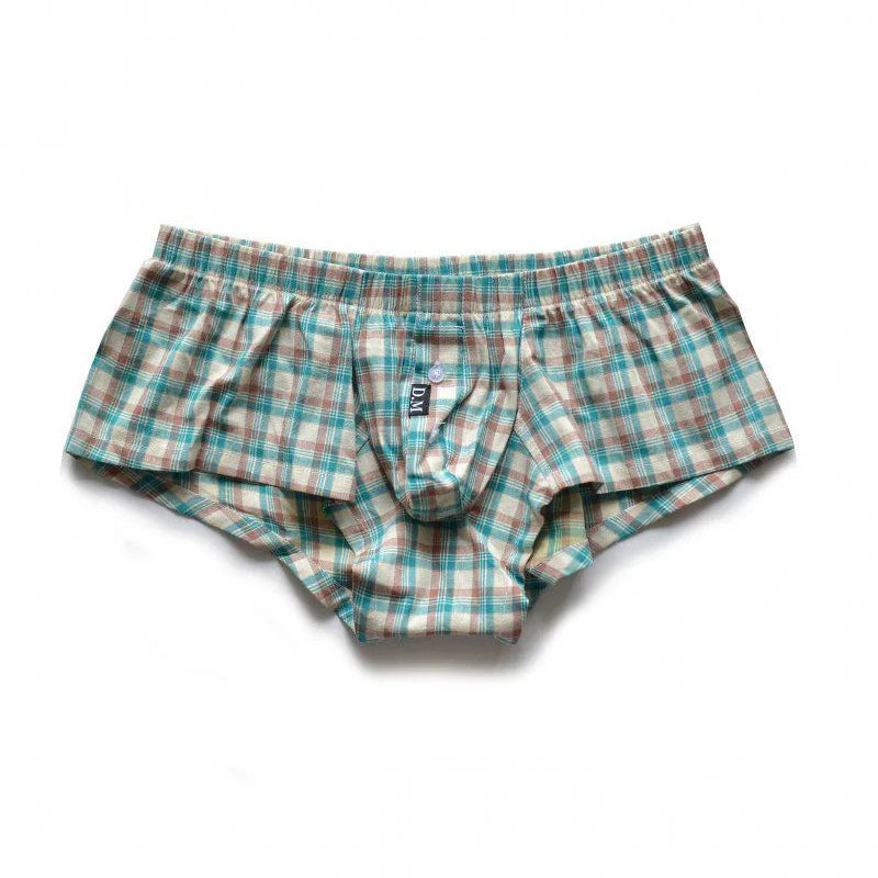 D.M. Low Rise Sexy Plaid Home Boxer Briefs