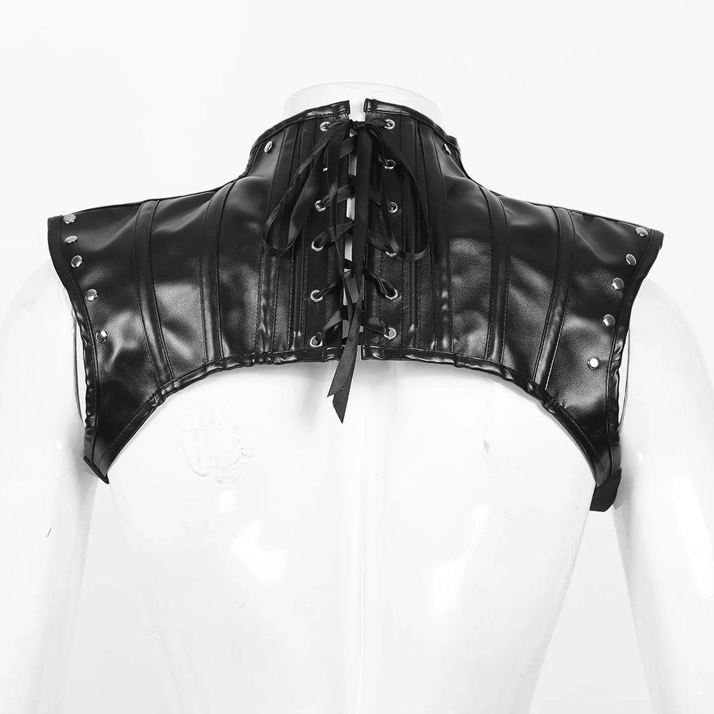 PU Leather High Collar Kink Harness