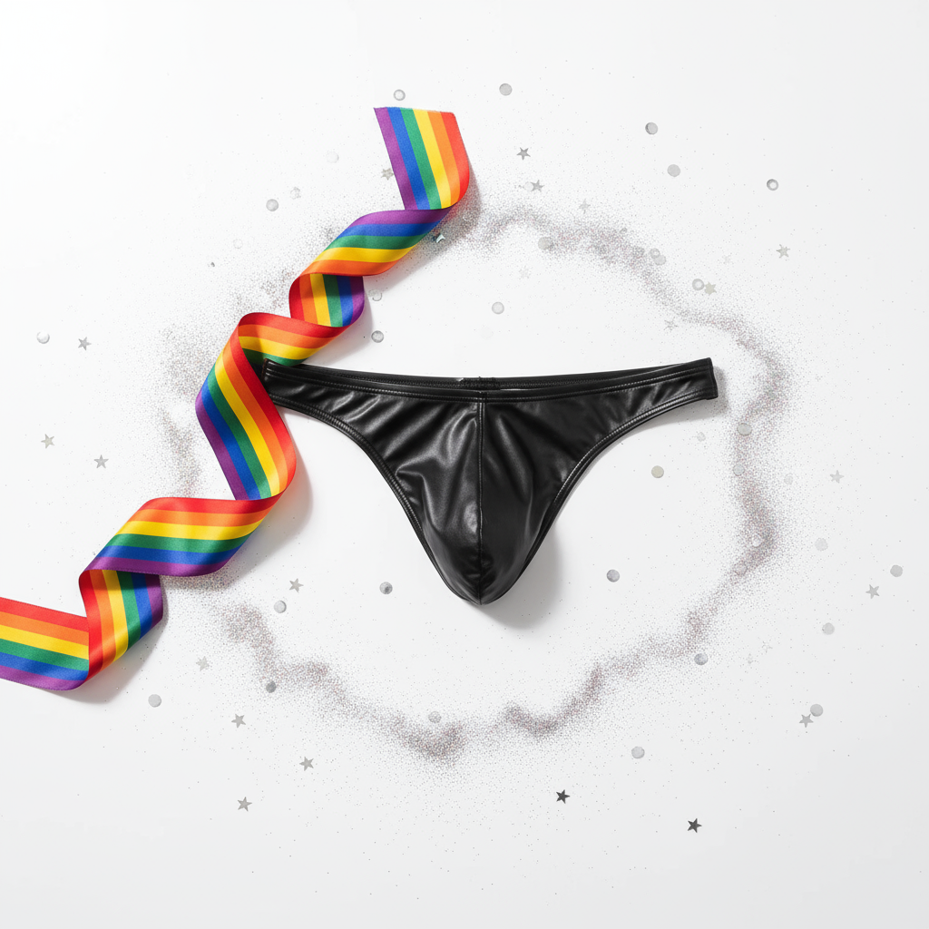 Shimmer PU Leather Low Waist Briefs