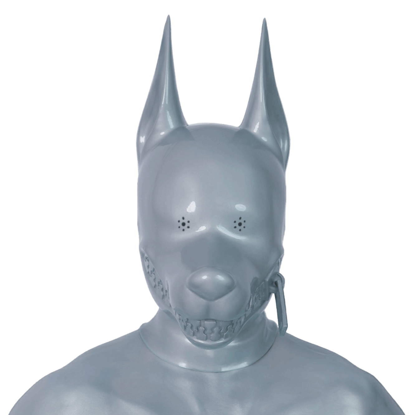 Furrjoi Zipper Dog Hood Silver Perforated Eyes