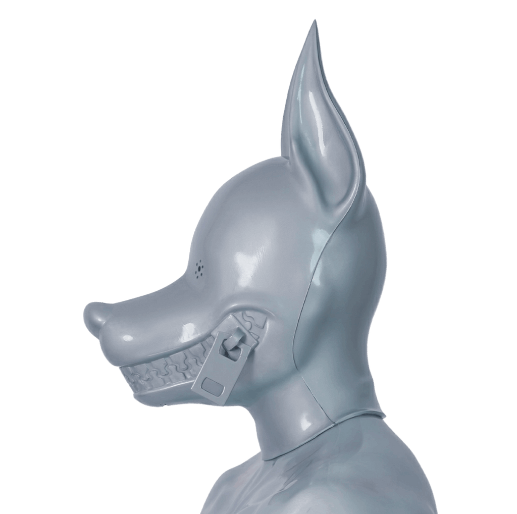 Furrjoi Zipper Dog Hood Silver Perforated Eyes