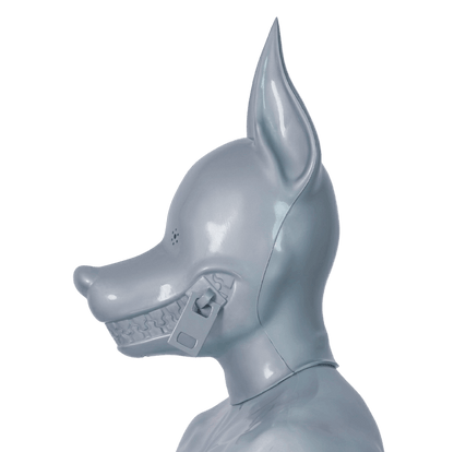 Furrjoi Zipper Dog Hood Silver Perforated Eyes