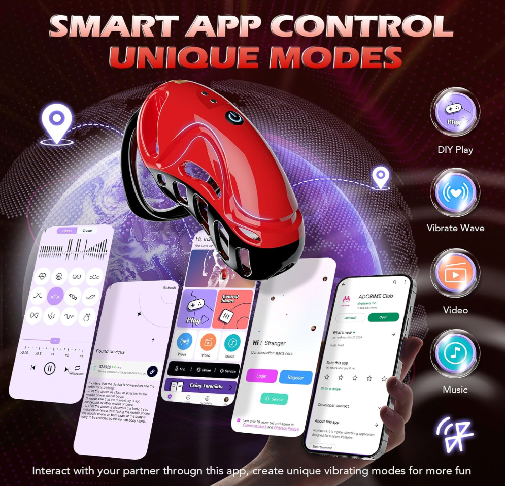 App Controlled Vibrating Chastity Cage