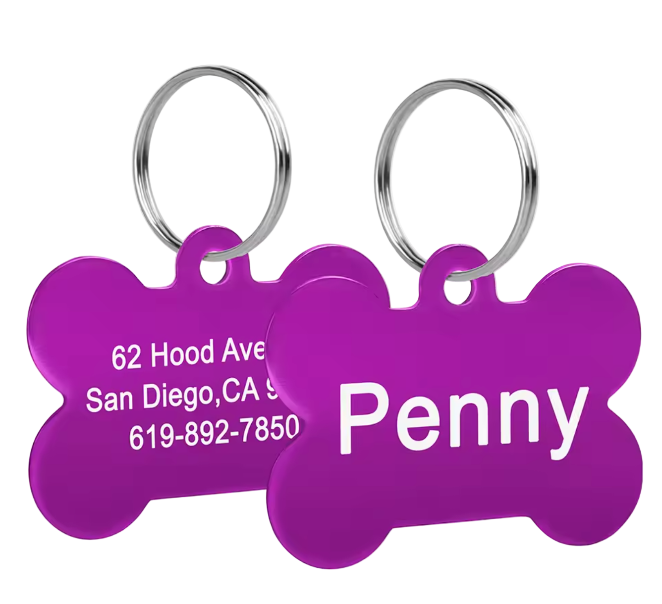 Custom Metal Tag Purple