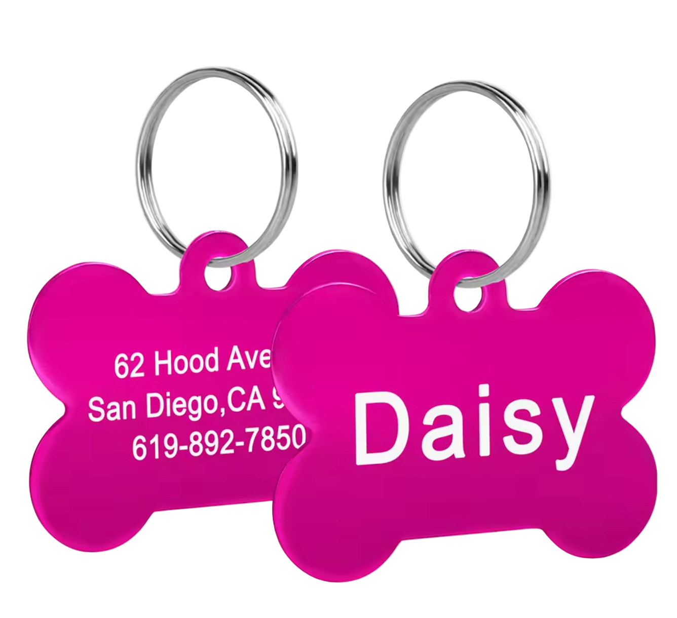 Custom Metal Tag Hot Pink