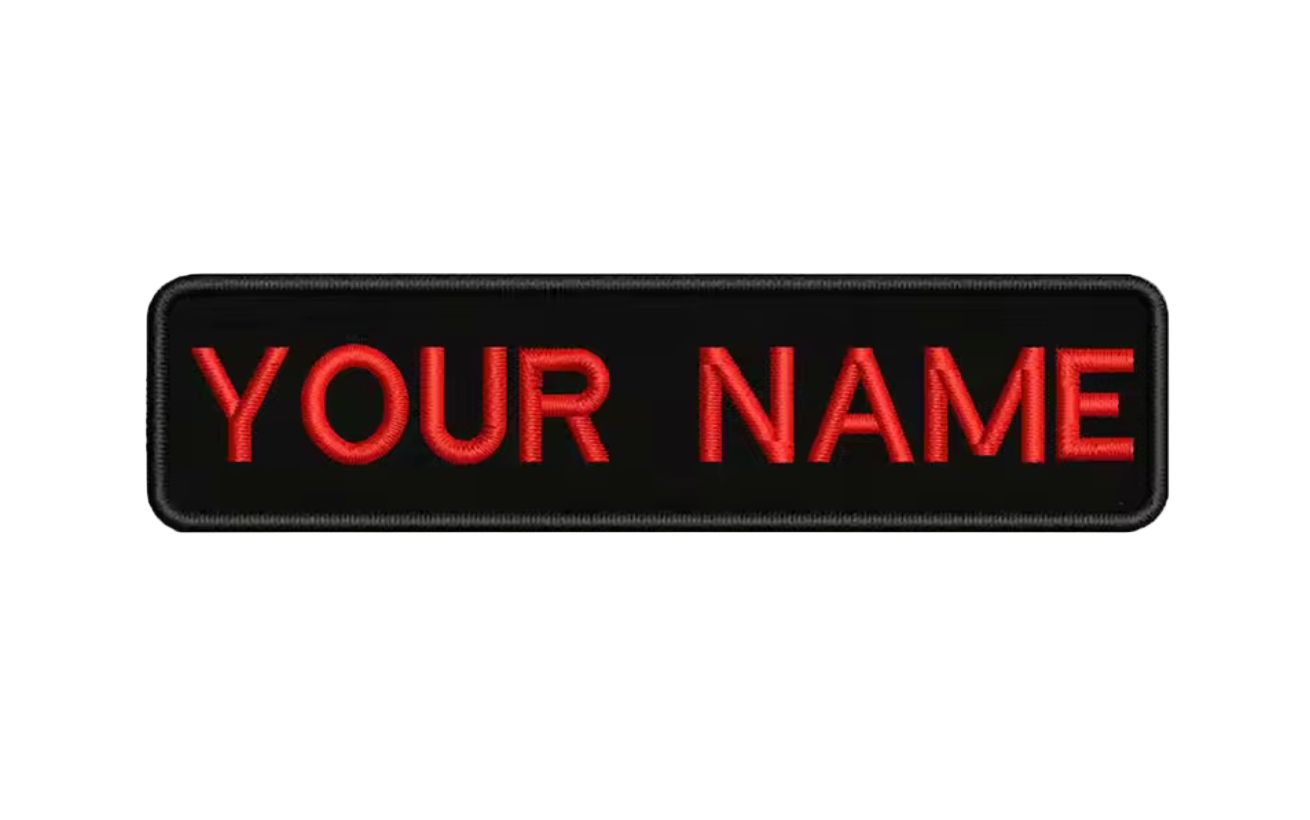 Custom Patch 10cmX2.5cm Black/Red