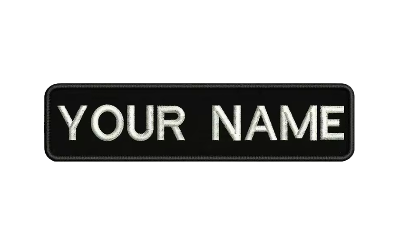 Custom Patch 10cmX2.5cm Black/White