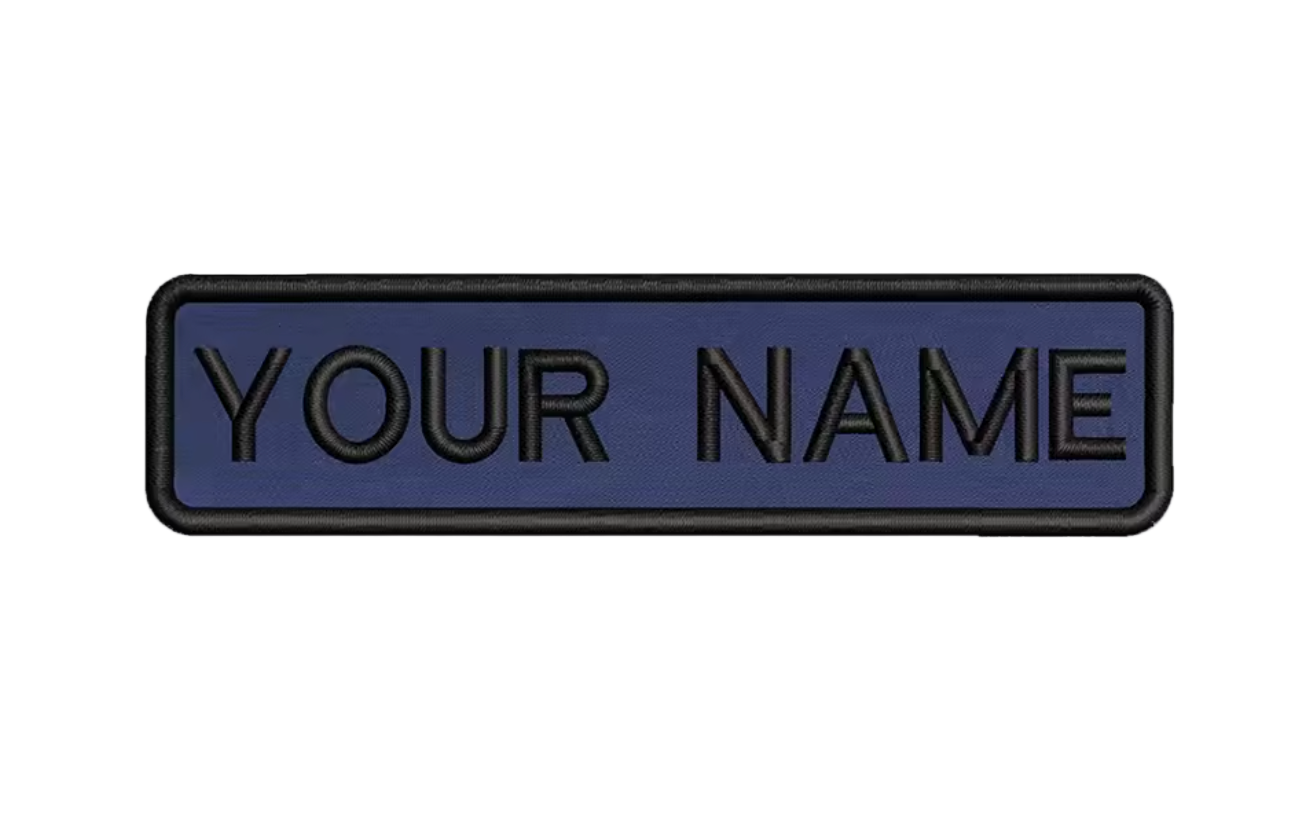 Custom Patch 10cmX2.5cm Deep Blue/Black