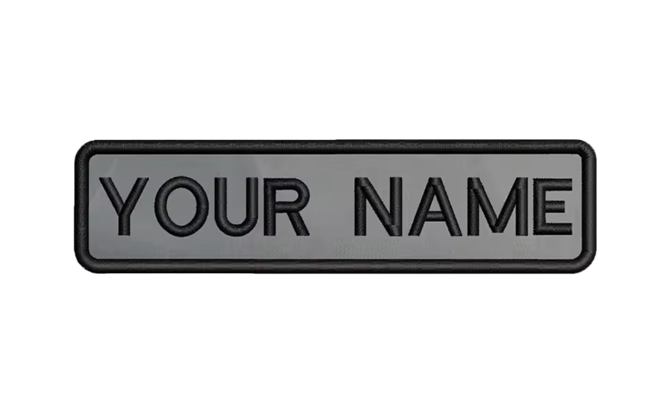 Custom Patch 10cmX2.5cm Grey/Black