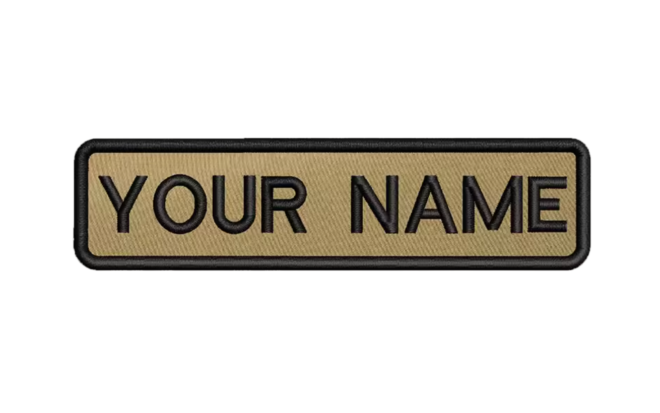 Custom Patch 10cmX2.5cm Gold/Black