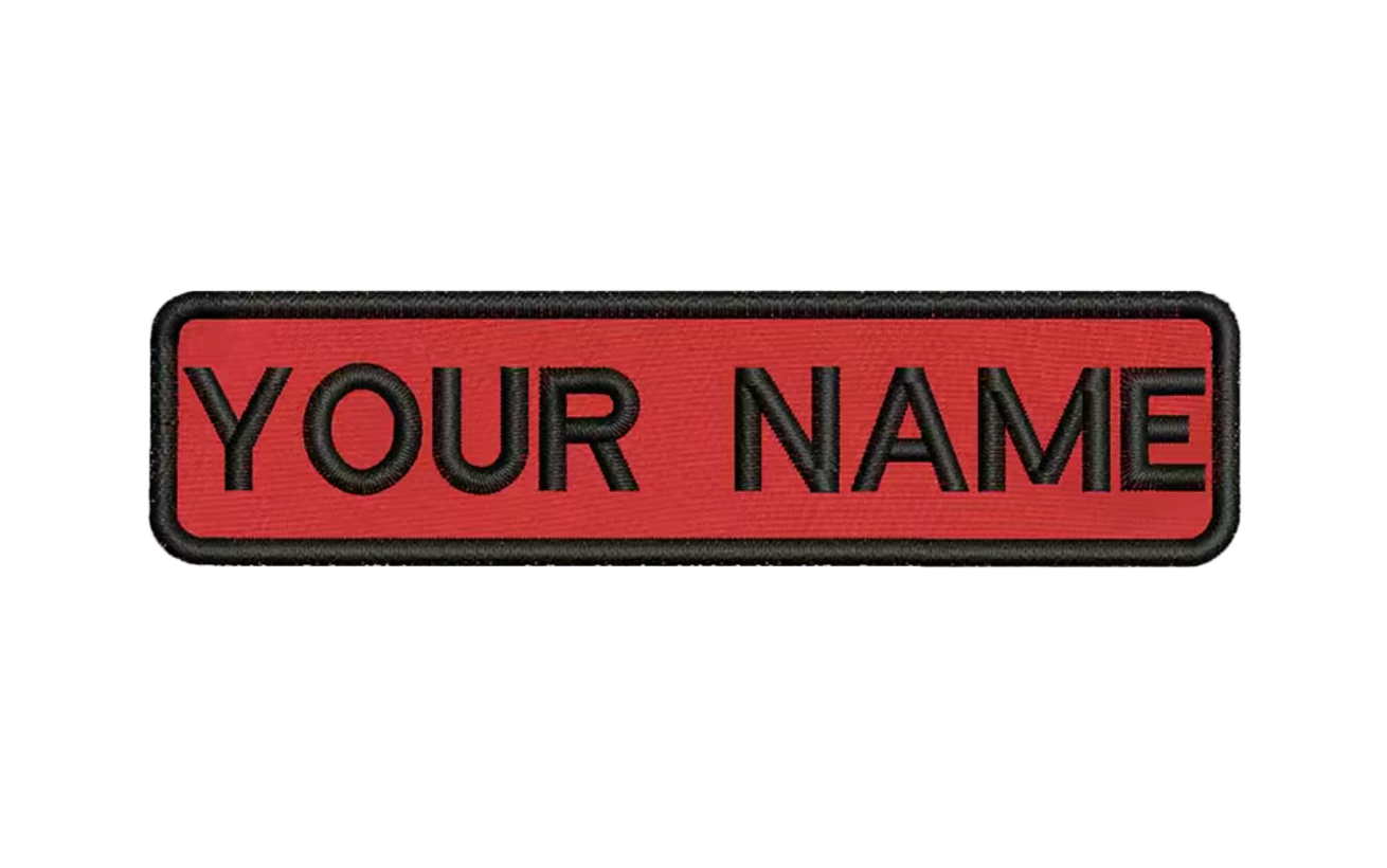 Custom Patch 10cmX2.5cm Red/Black