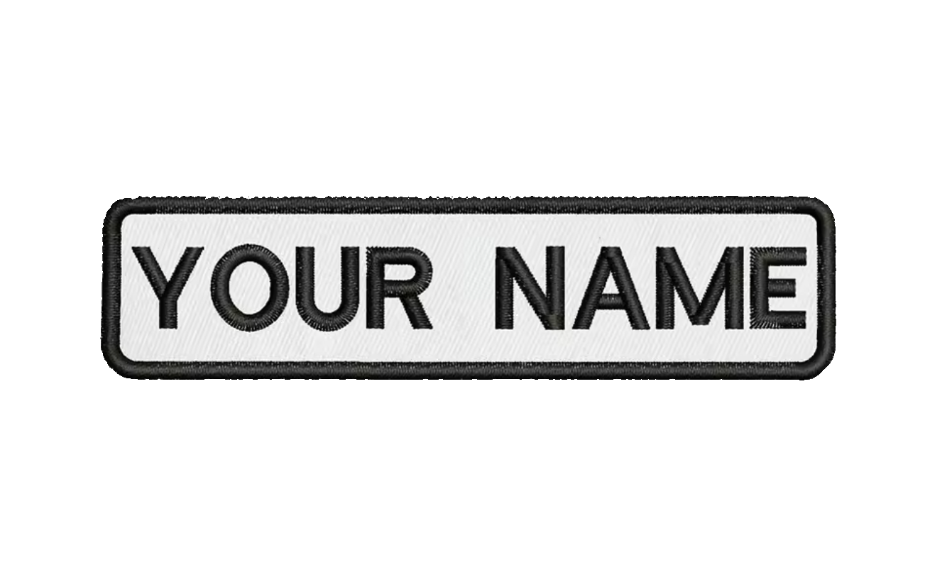 Custom Patch 10cmX2.5cm White/Black