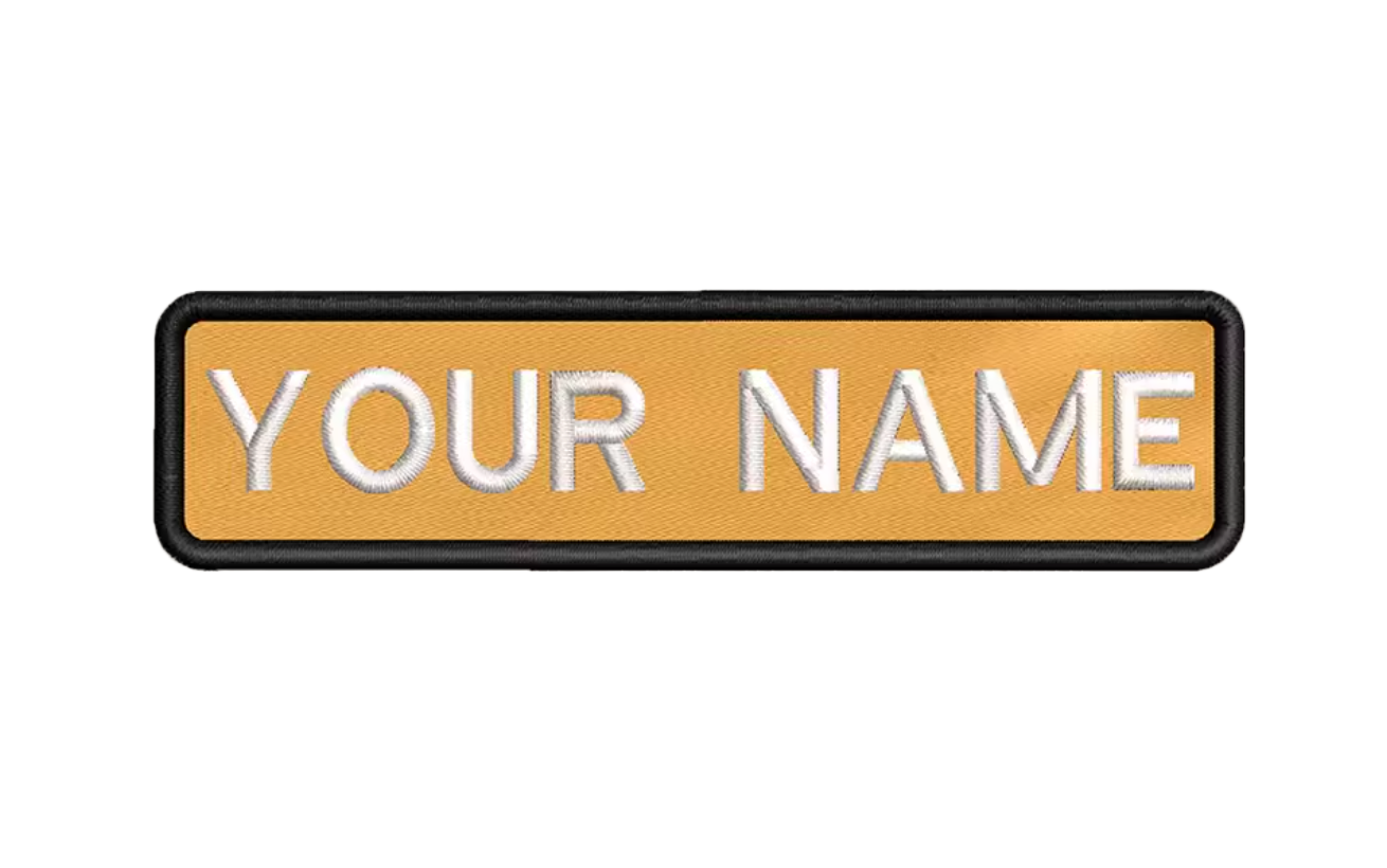 Custom Patch 10cmX2.5cm Yellow/White