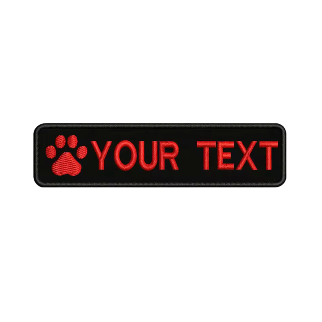 Custom Paw Patch 10cm X 2.5cm Red
