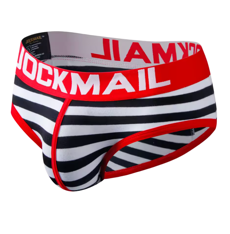 Jockmail Classic Briefs Red/Black/White Stripes