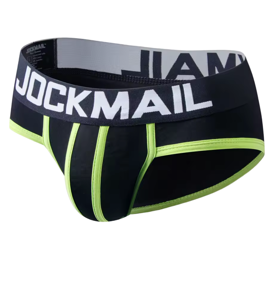 Jockmail Classic Briefs Black/Green